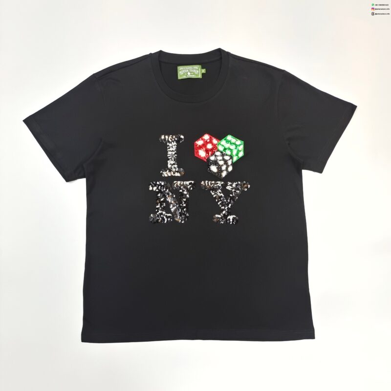 DENIM TEARS Sequin NY Black Tee