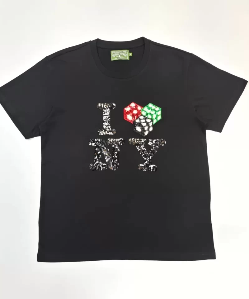 DENIM TEARS Sequin NY Black Tee Streetwear Running Shoes