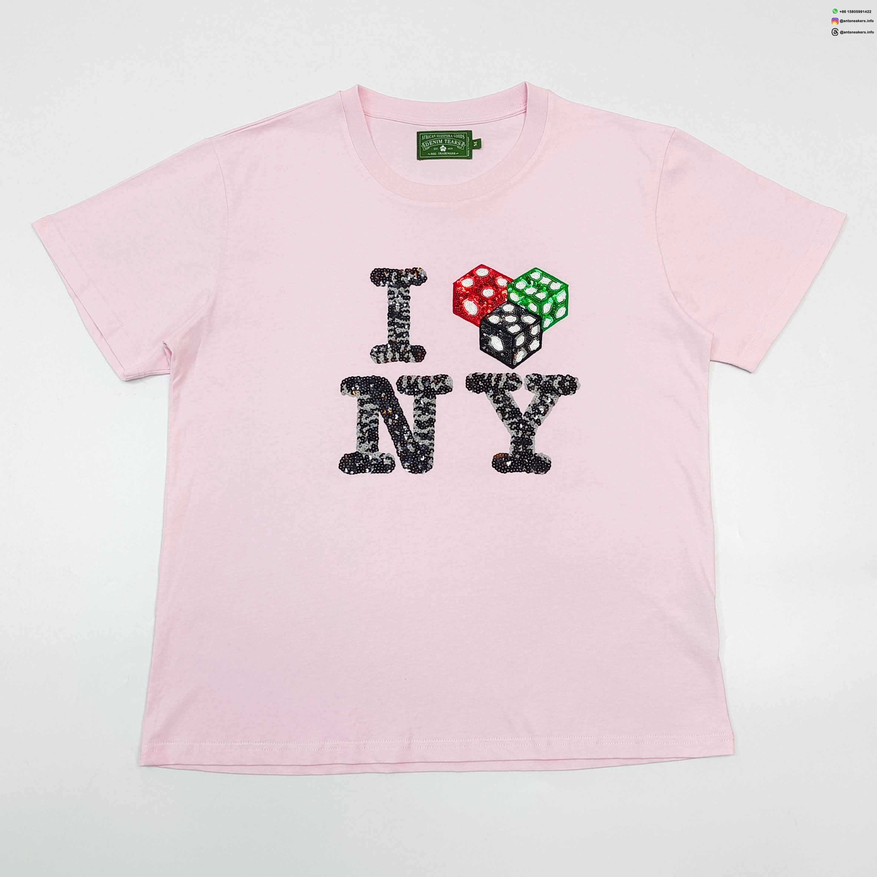 DENIM TEARS Sequin NY Pink Tee