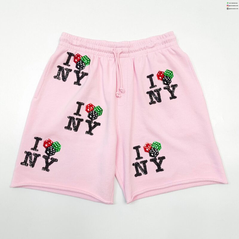 DENIM TEARS Sequins NY Pink Shorts