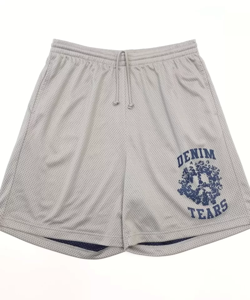 DENIM TEARS Single Print Mesh Gray Shorts Streetwear