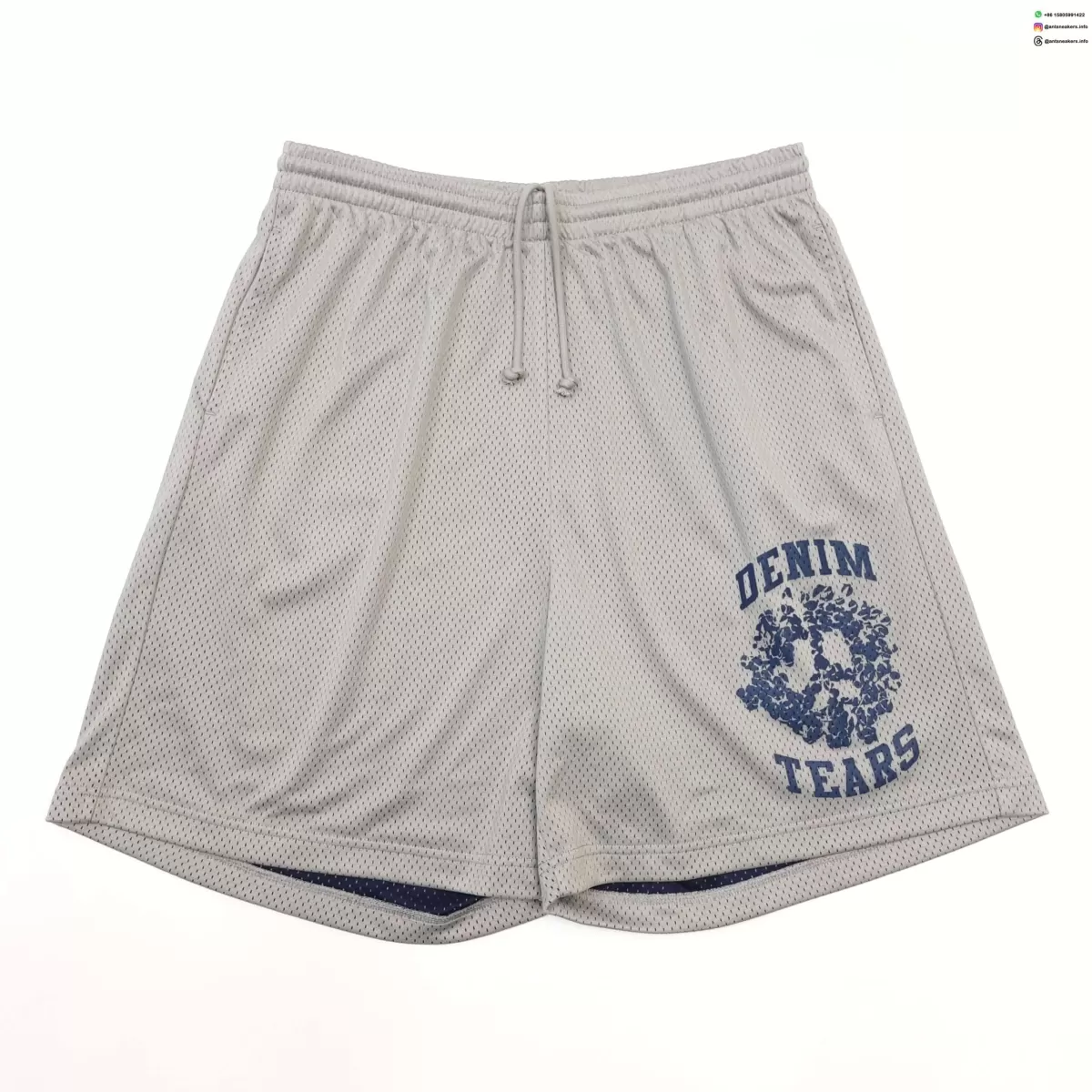 DENIM TEARS Single Print Mesh Gray Shorts Streetwear