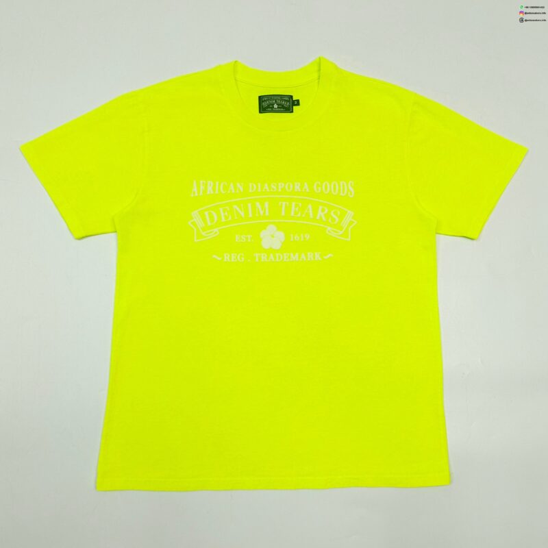 DENIM TEARS White ADG Fluorescent Green Tee
