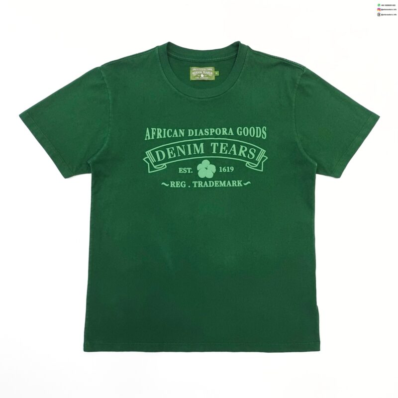 DENIM TEARS White ADG Fluorescent Green Tee