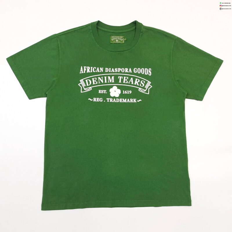 DENIM TEARS White Print ADG Green Tee