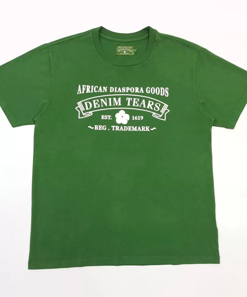 DENIM TEARS White Print ADG Green Tee Streetwear