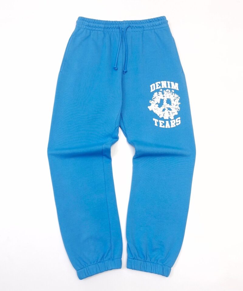 DENIM TEARS White Print DU Light Blue Sweatpants