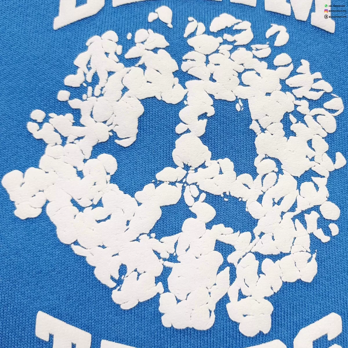 DENIM TEARS White Print DU Light Blue Sweatpants