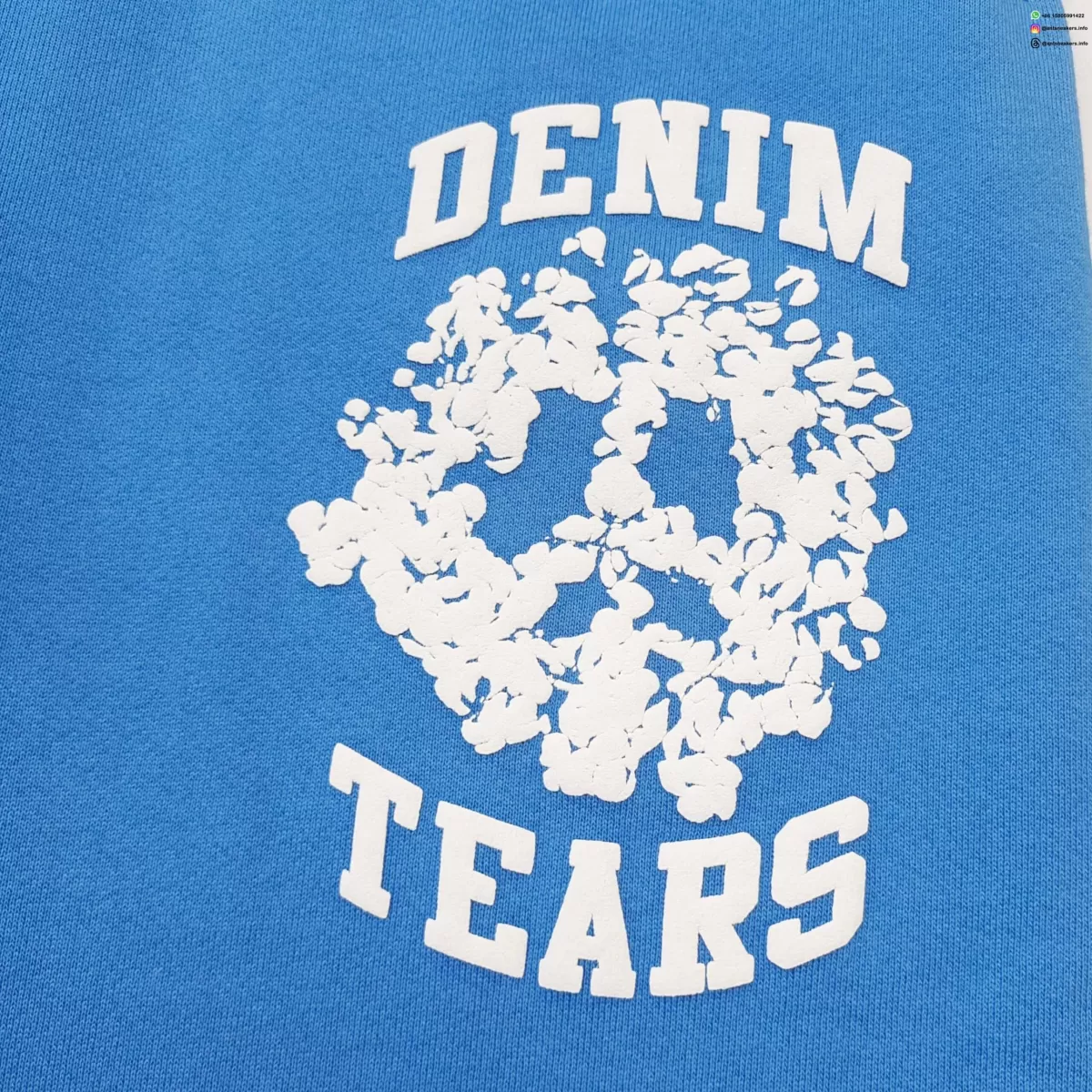 DENIM TEARS White Print DU Light Blue Sweatpants