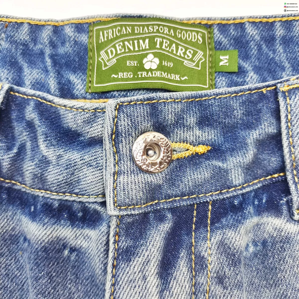 Denim Tears Faded Floral Light Blue Denim Shorts