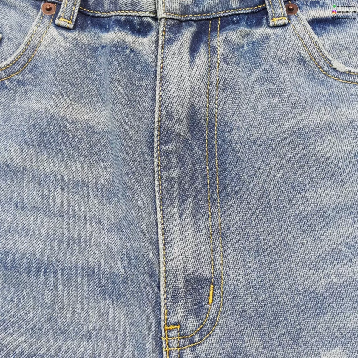 Denim Tears Faded Floral Light Blue Denim Shorts