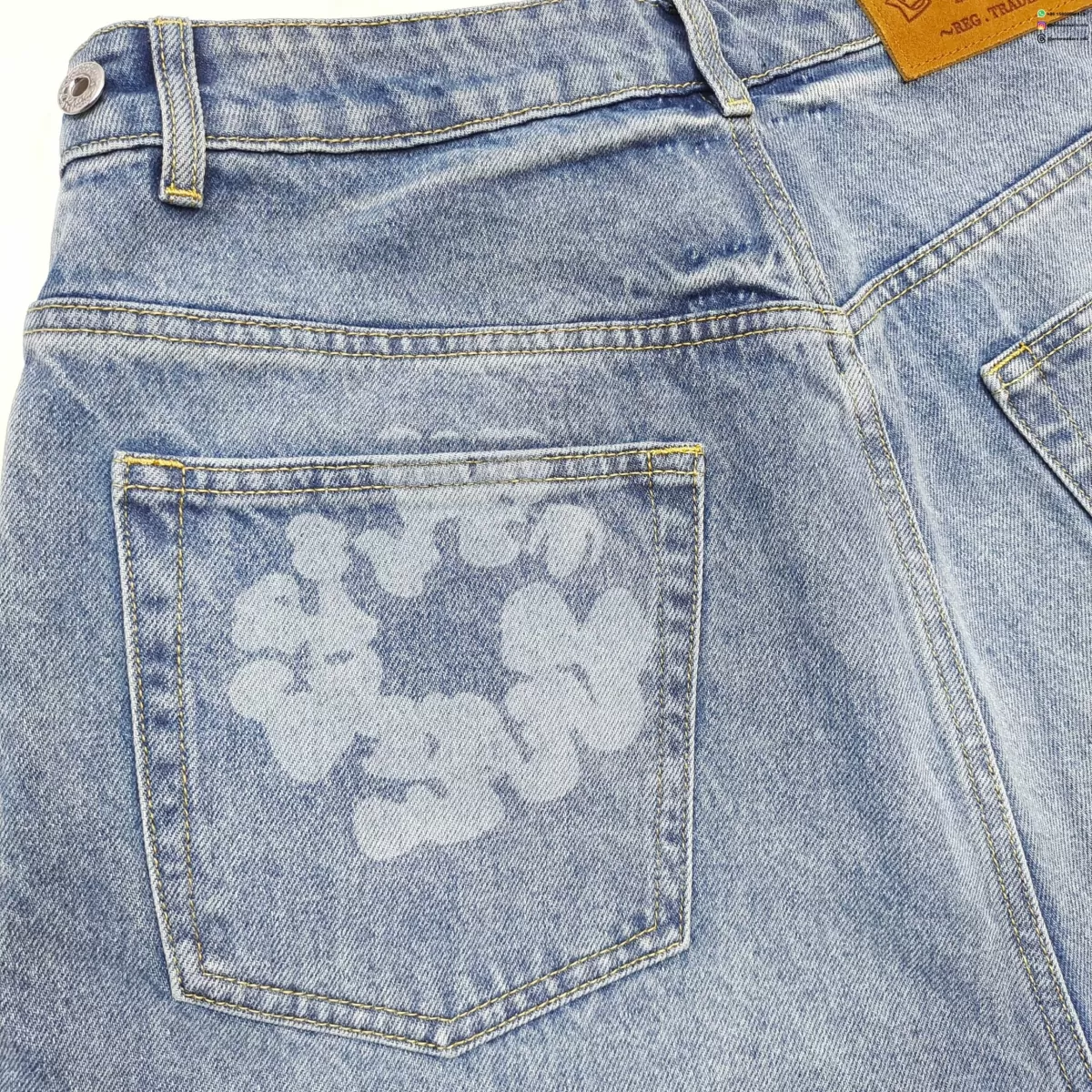 Denim Tears Faded Floral Light Blue Denim Shorts