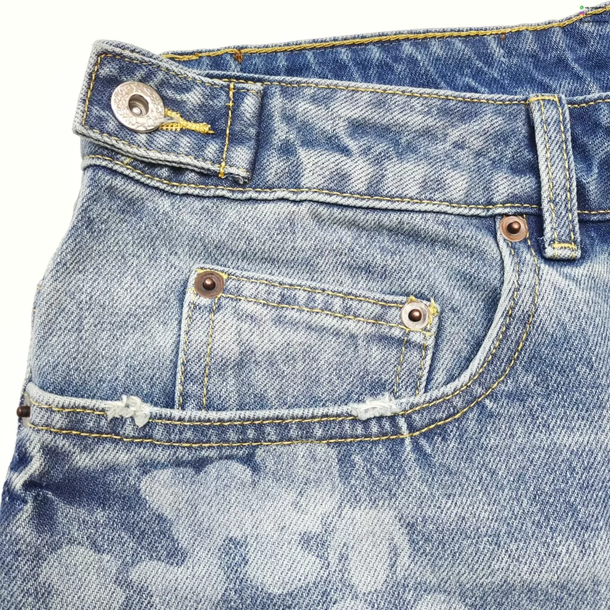 Denim Tears Faded Floral Light Blue Denim Shorts