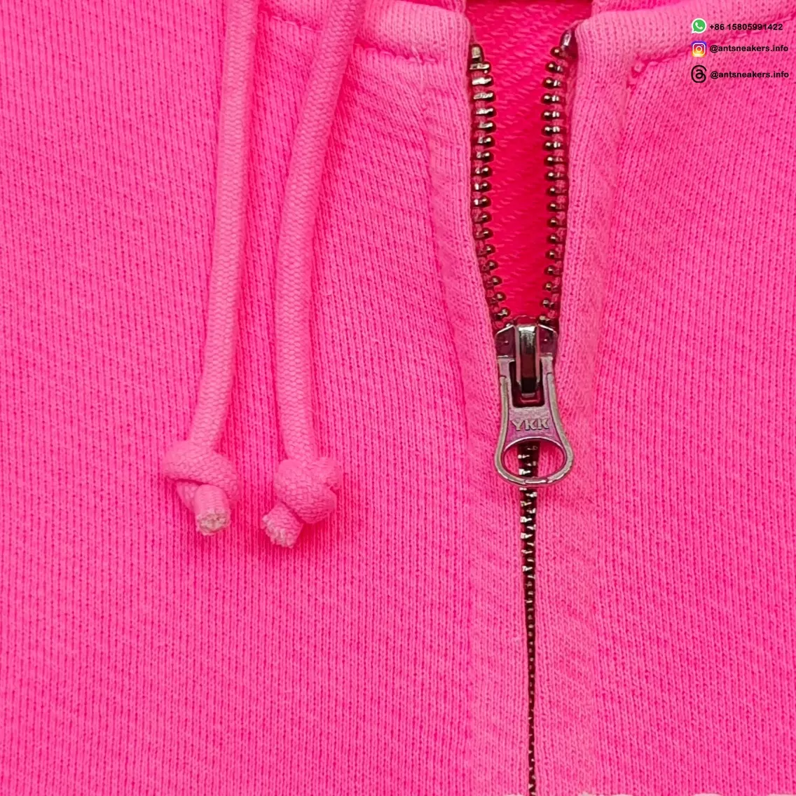 Denim Tears Fluorescent Pink ADG Zipper Hoodie