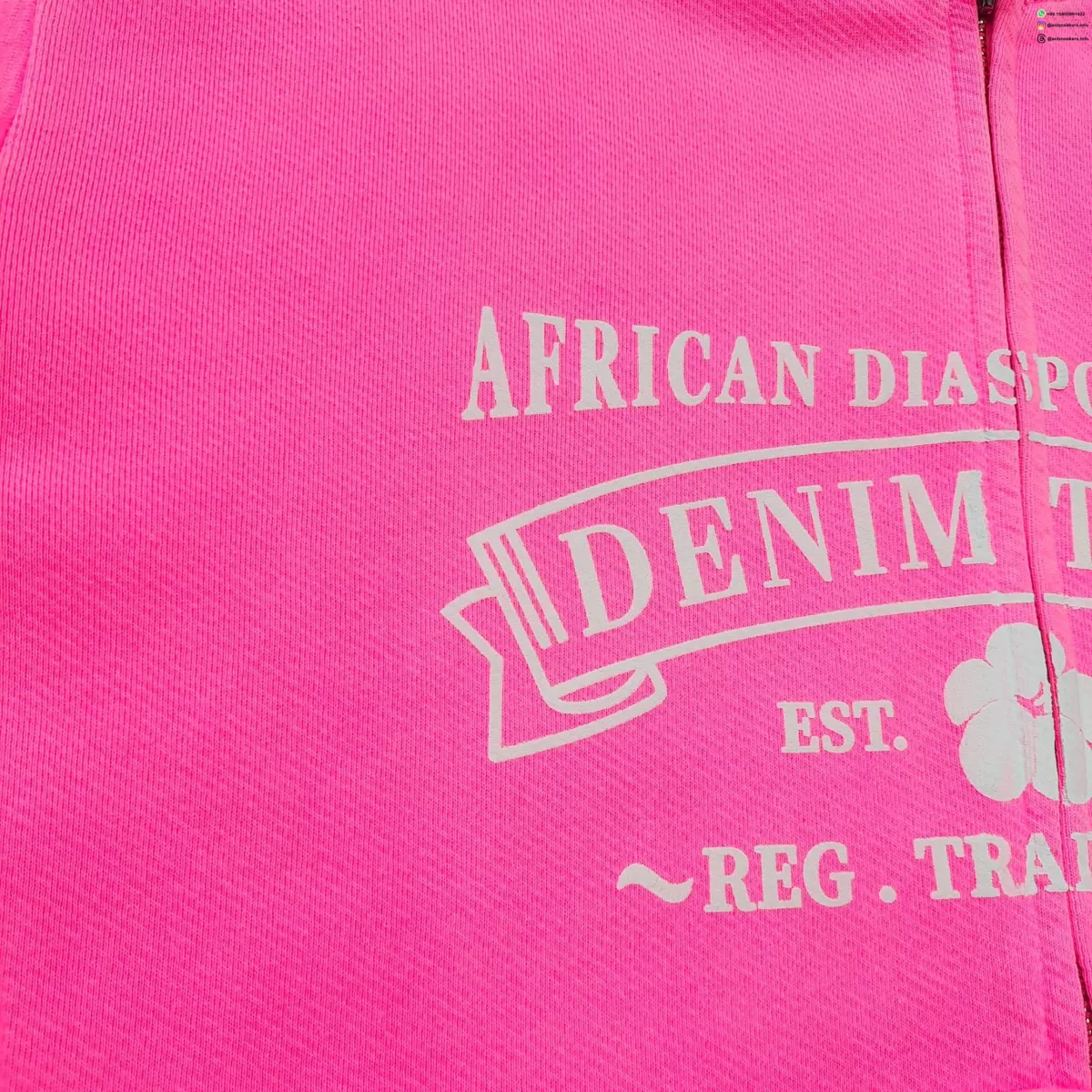 Denim Tears Fluorescent Pink ADG Zipper Hoodie