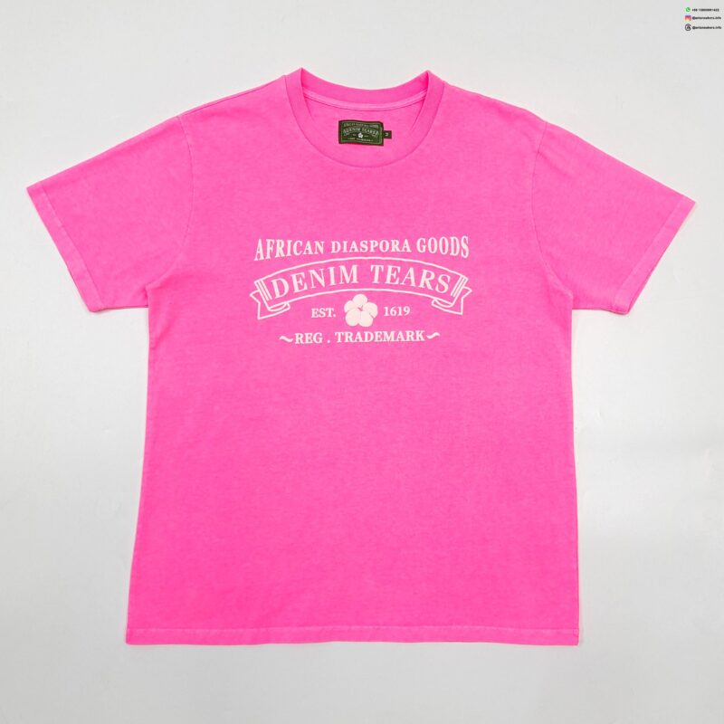 Denim Tears White ADG Fluorescent Pink Tee