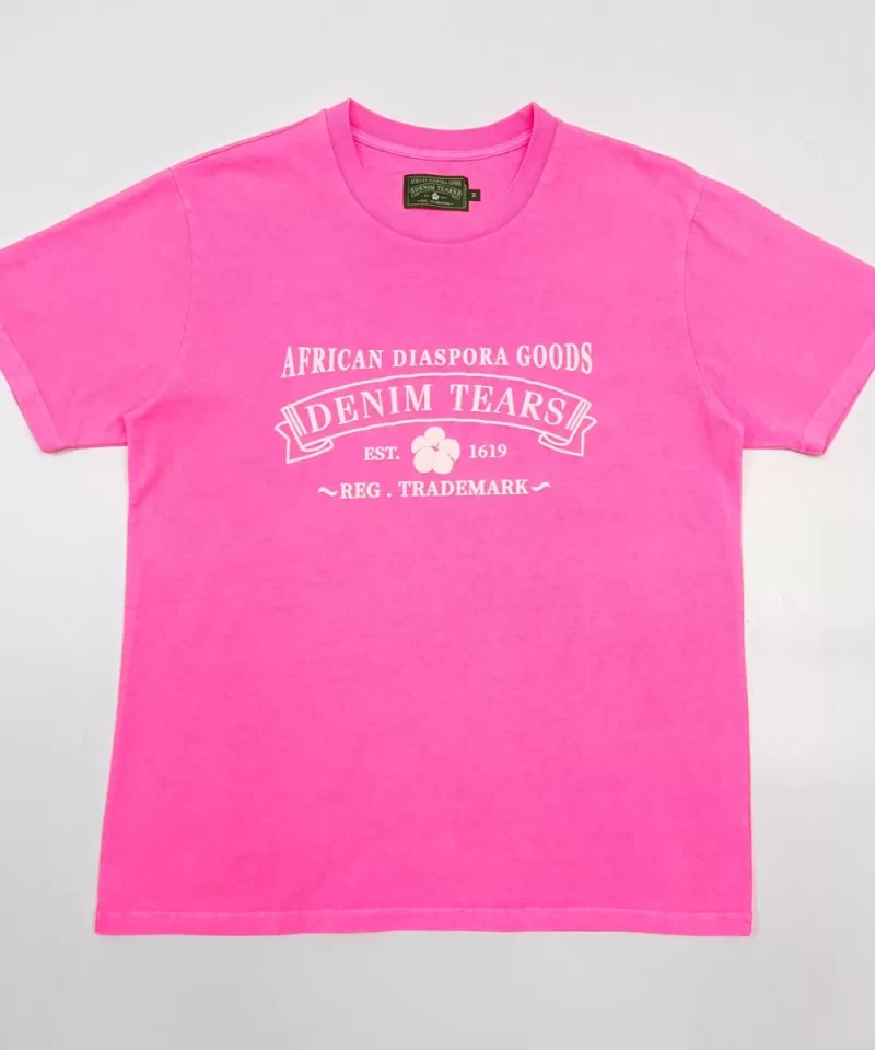 Denim Tears White ADG Fluorescent Pink Tee Streetwear