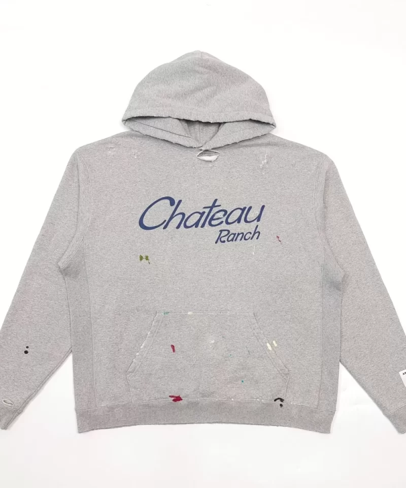 GALLERY DEPT Chateau Hand-Painted Gray OS Hoodie