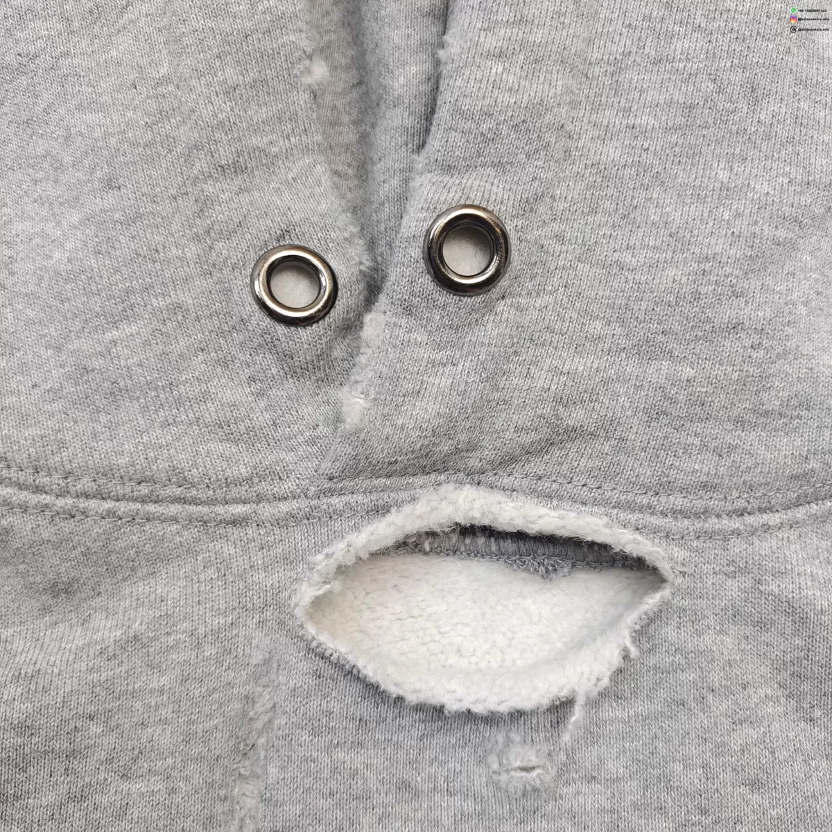 GALLERY DEPT Chateau Hand-Painted Gray OS Hoodie