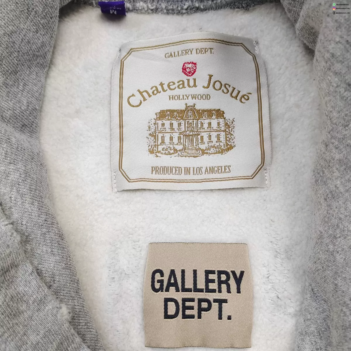 GALLERY DEPT Chateau Hand-Painted Gray OS Hoodie