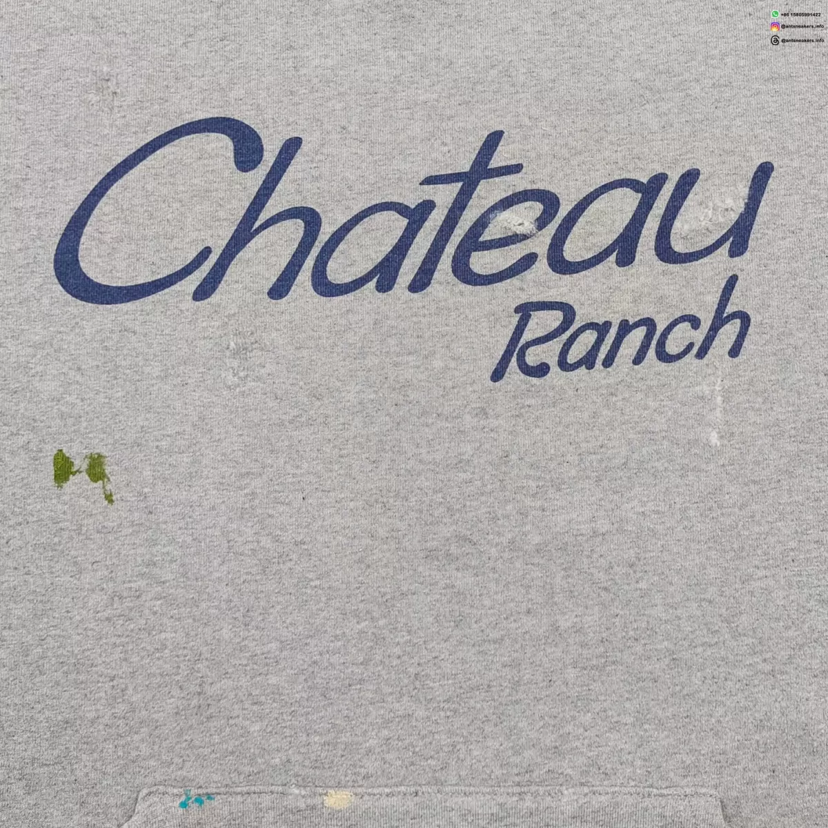GALLERY DEPT Chateau Hand-Painted Gray OS Hoodie