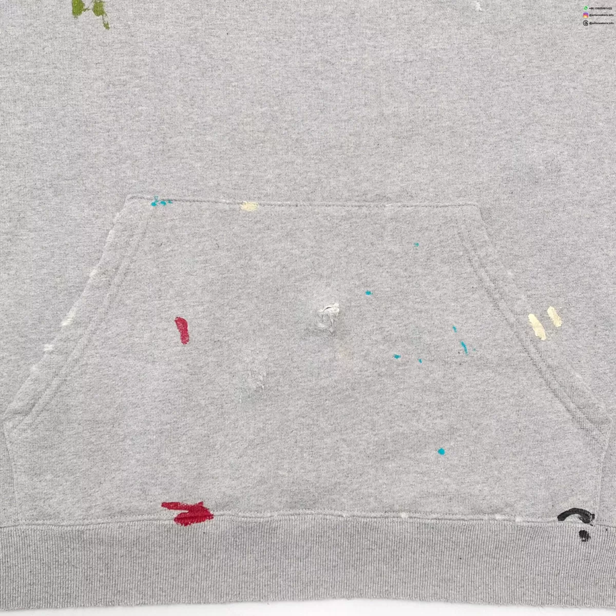GALLERY DEPT Chateau Hand-Painted Gray OS Hoodie