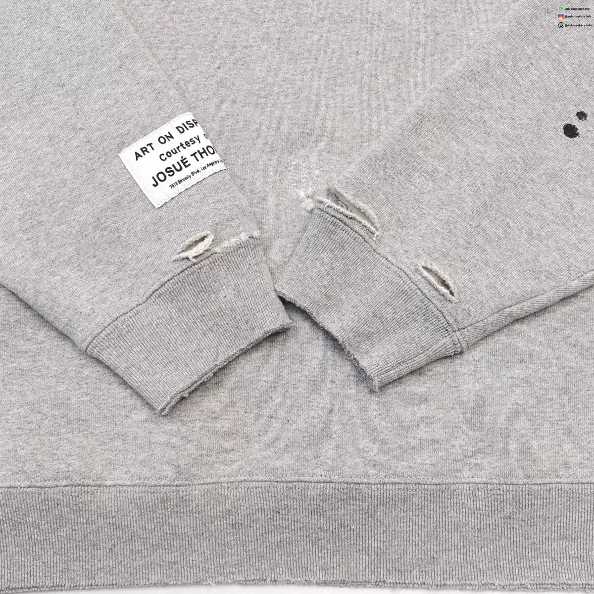 GALLERY DEPT Chateau Hand-Painted Gray OS Hoodie