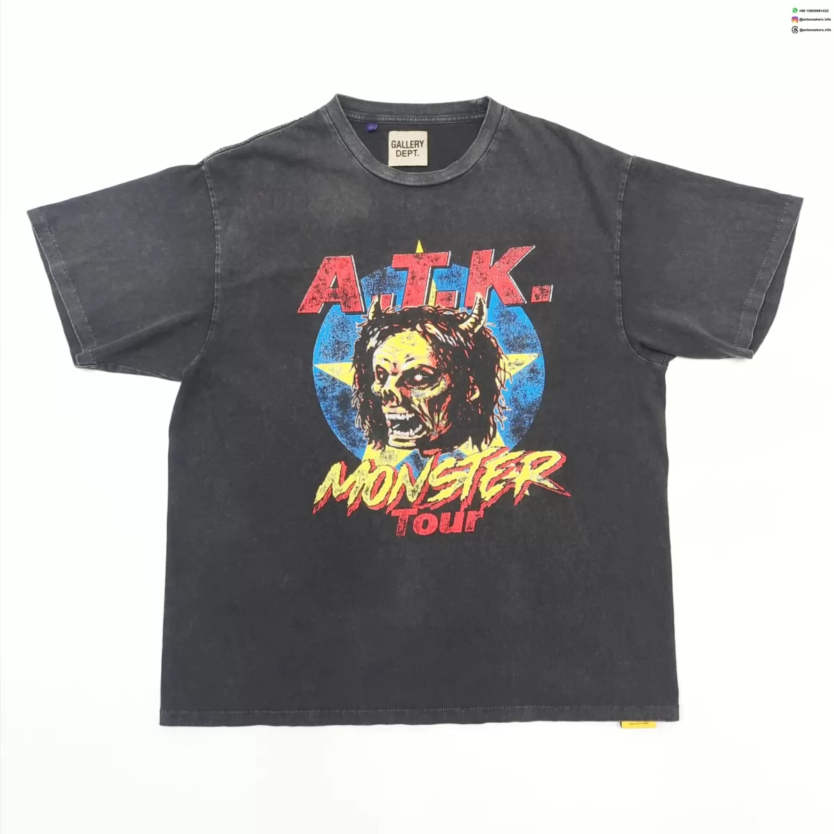 GALLERY DEPT Monster Black Tee Streetwear Running Shoes