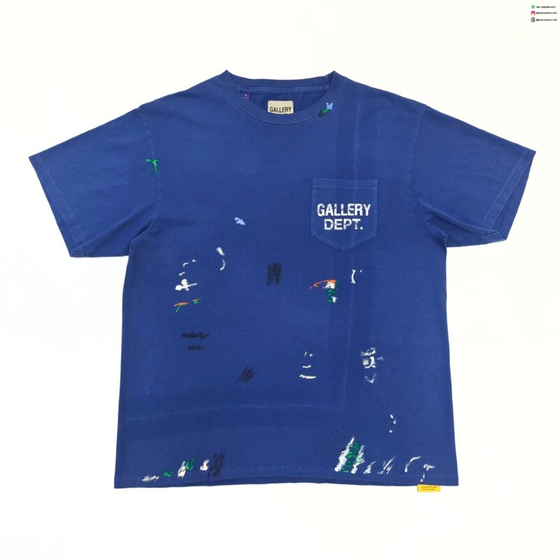 GALLERY DEPT Navy Hand-Painted Pocket Tee