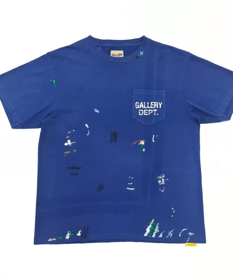 GALLERY DEPT Navy Hand-Painted Pocket Tee Streetwear
