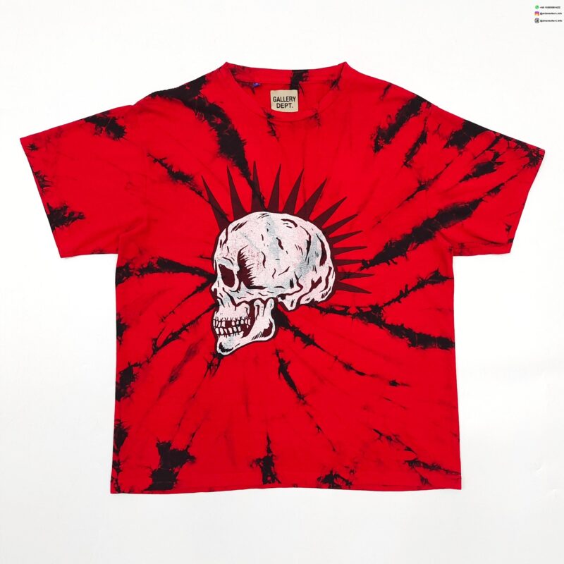 GALLERY DEPT Skull White Print Red Tee