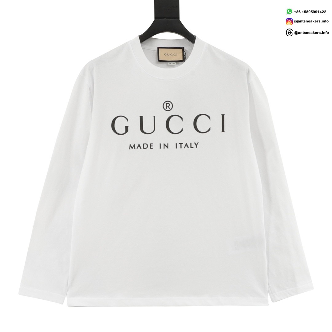 Gucci Long Sleeve Logo Print T-Shirt
