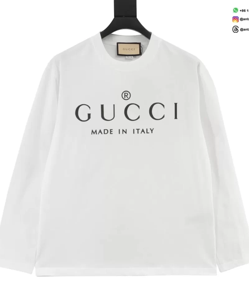 Gucci Long Sleeve Logo Print T-Shirt Streetwear