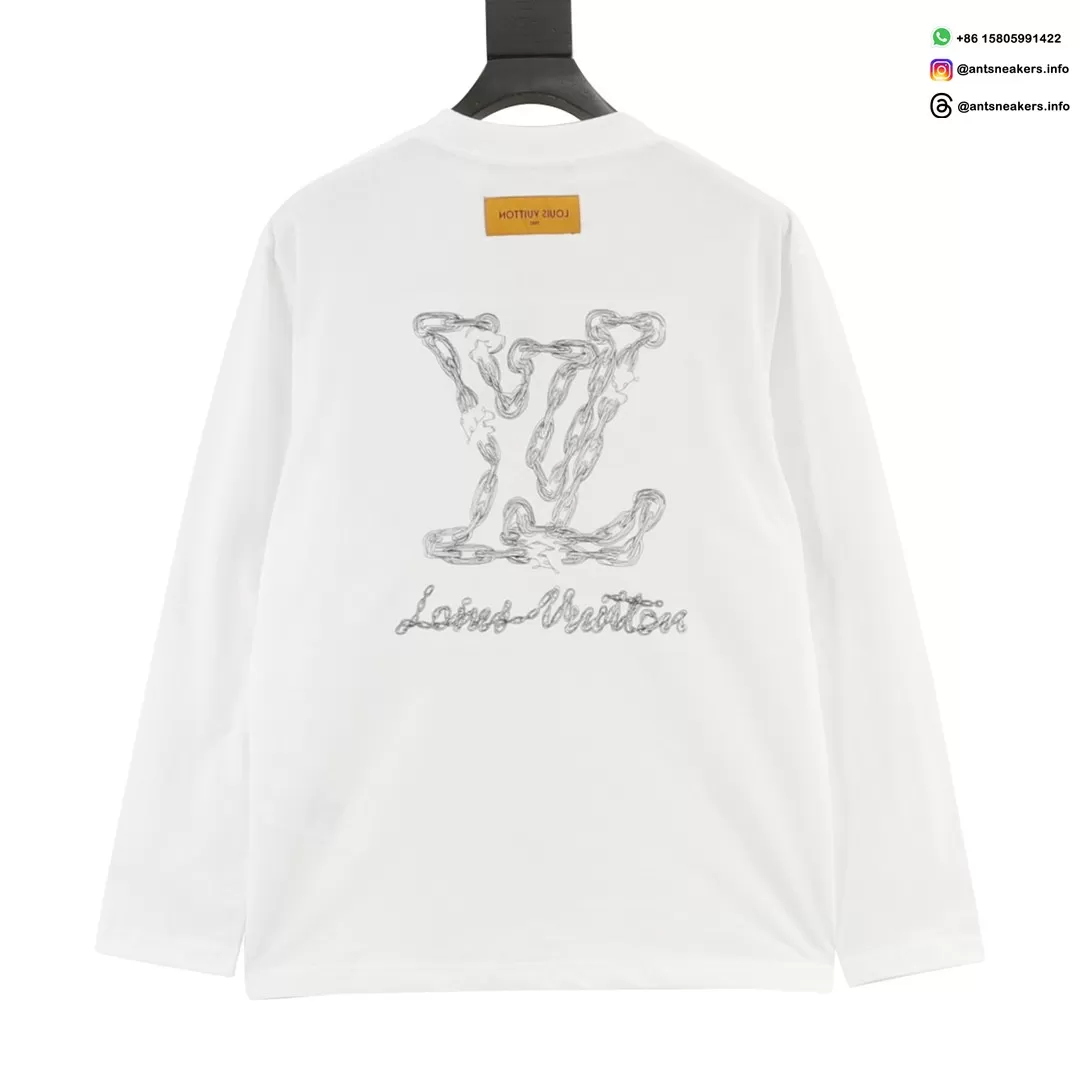 Louis Vuitton Chain Embroidery Long Sleeve T-Shirt
