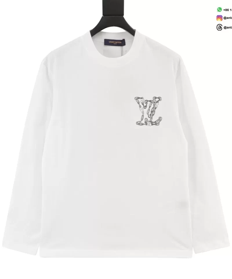 Louis Vuitton Chain Embroidery Long Sleeve T-Shirt