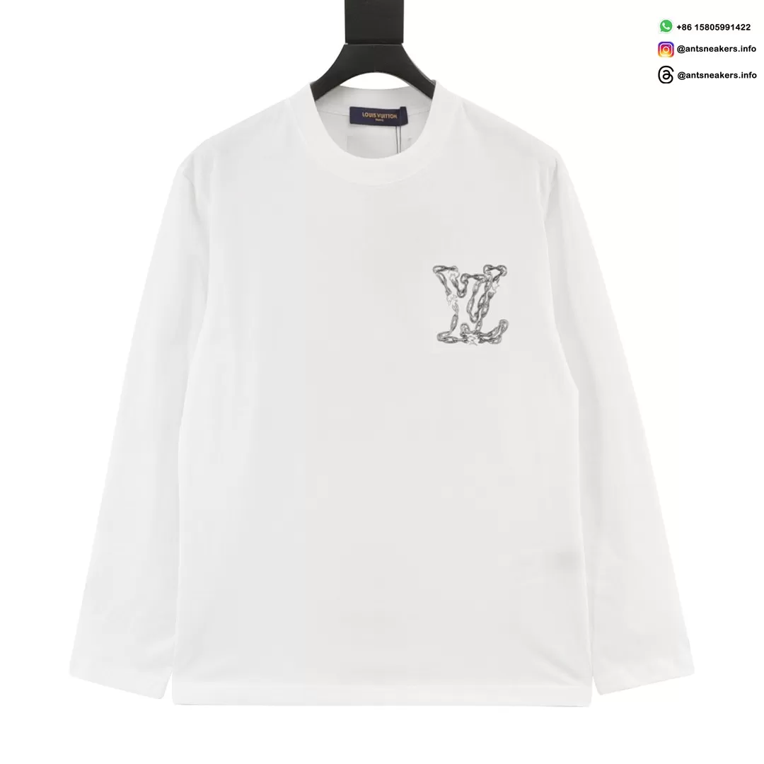 Louis Vuitton Chain Embroidery Long Sleeve T-Shirt