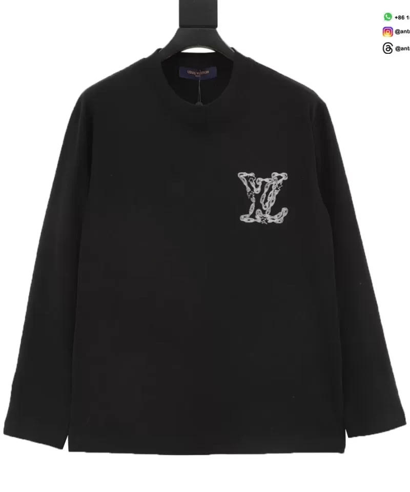 Louis Vuitton Chain Embroidery Long Sleeve T-Shirt