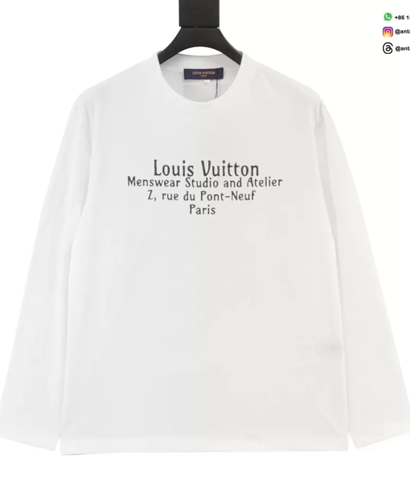 Louis Vuitton Runway Logo Print Long Sleeve T-Shirt