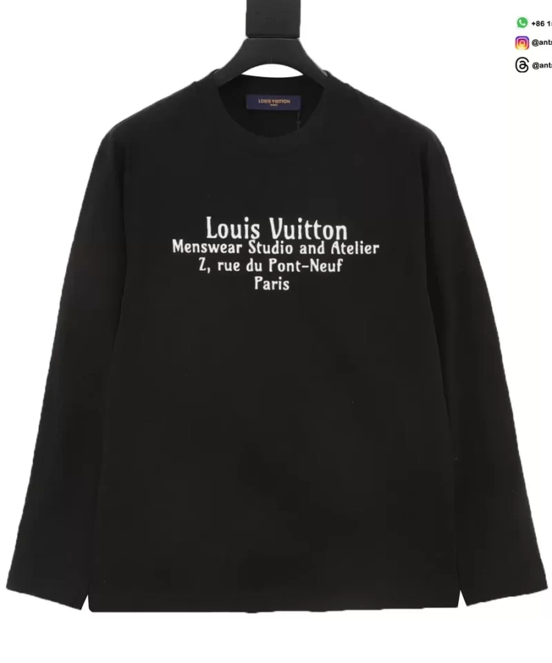 Louis Vuitton Runway Logo Print Long Sleeve T-Shirt - Black