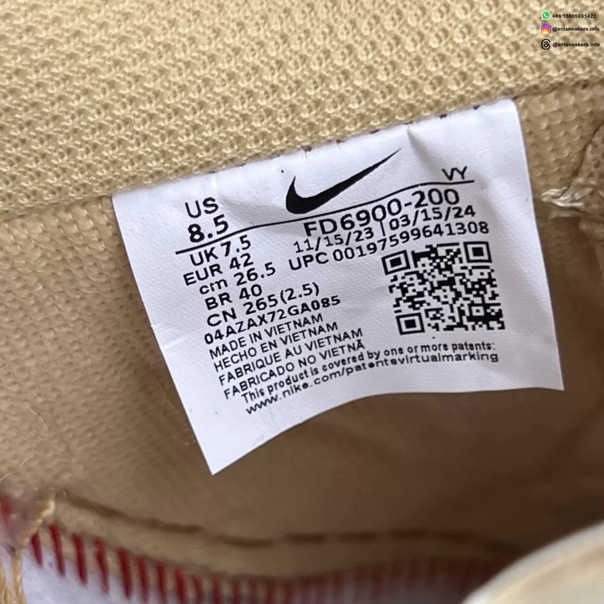 Off-White x Nike Air Force 1 Low SP 'Sesame' FD6900-200
