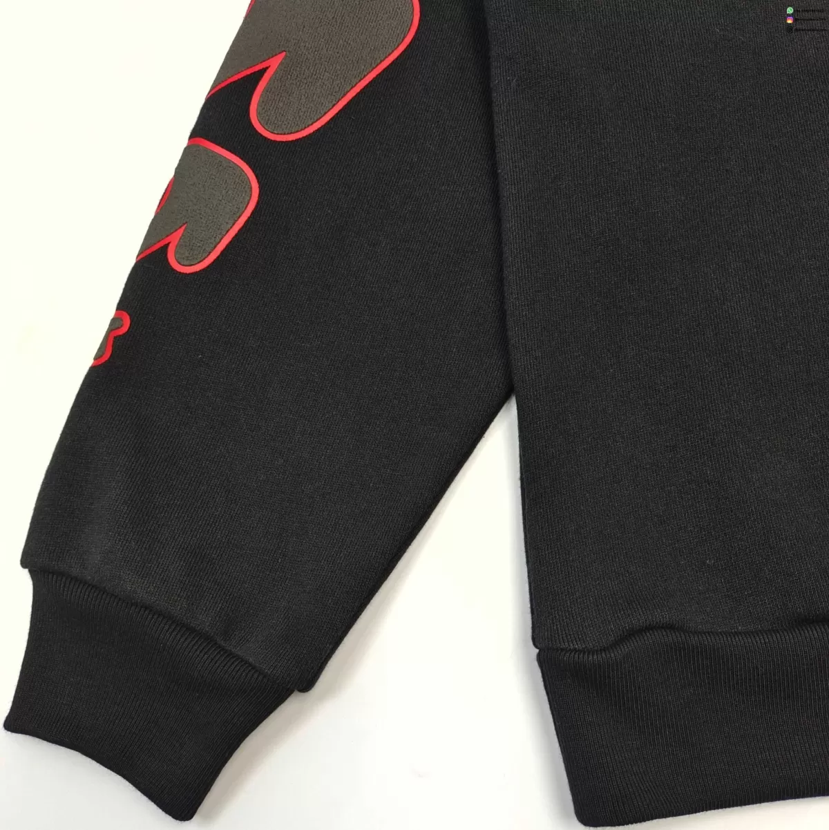 SP5DER Black Hoodie with Red Star Outline Streetwear