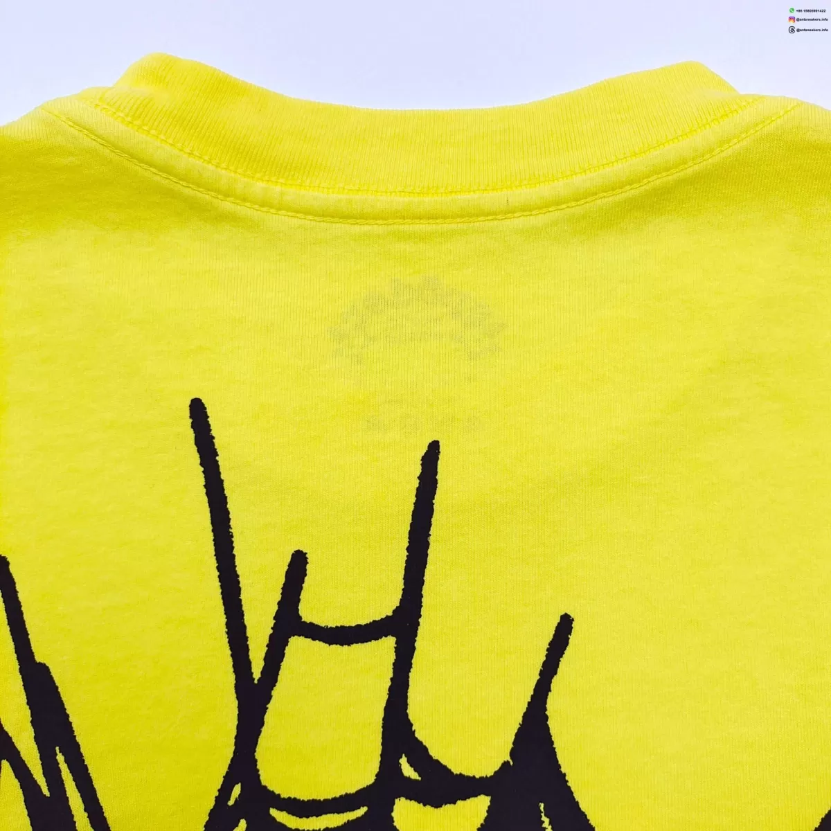 Sp5der Back Black Web Yellow Tee Streetwear Running Shoes