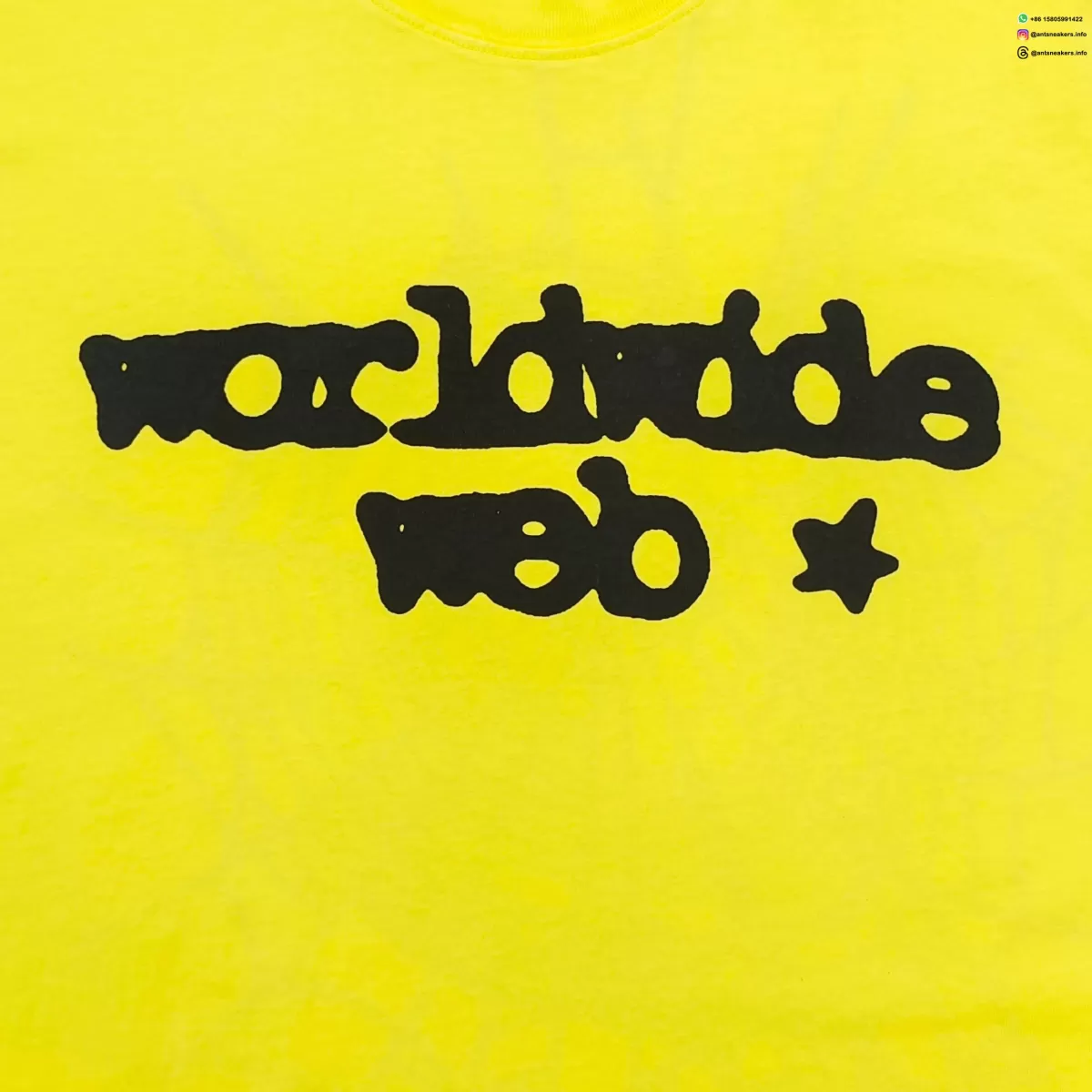 Sp5der Back Black Web Yellow Tee Streetwear Running Shoes
