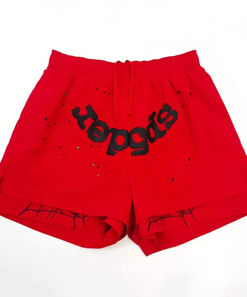 Sp5der Black Letter Red Shorts Streetwear Running Shoes