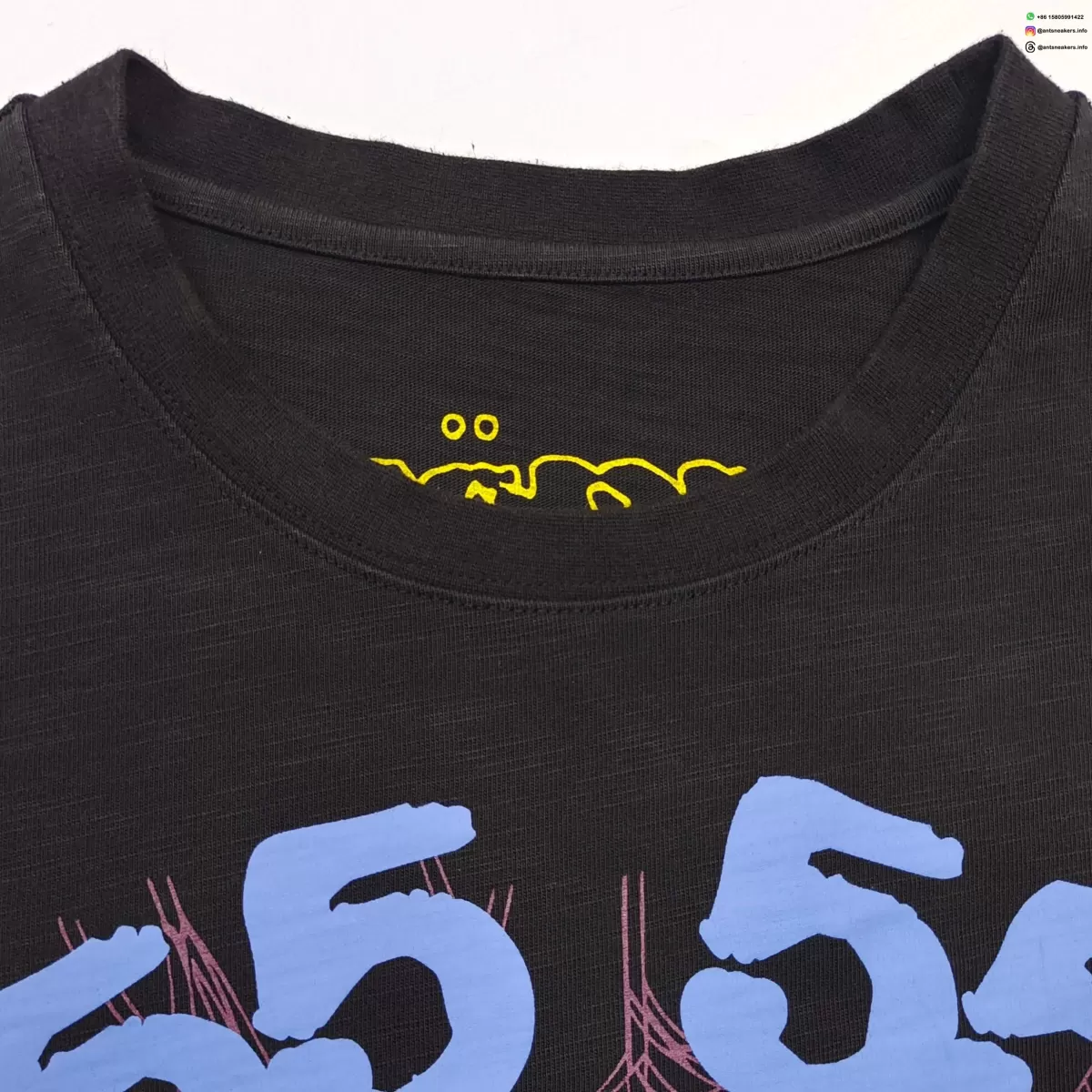 Sp5der Blue 555 Red Web Heavy Bamboo Black Tee
