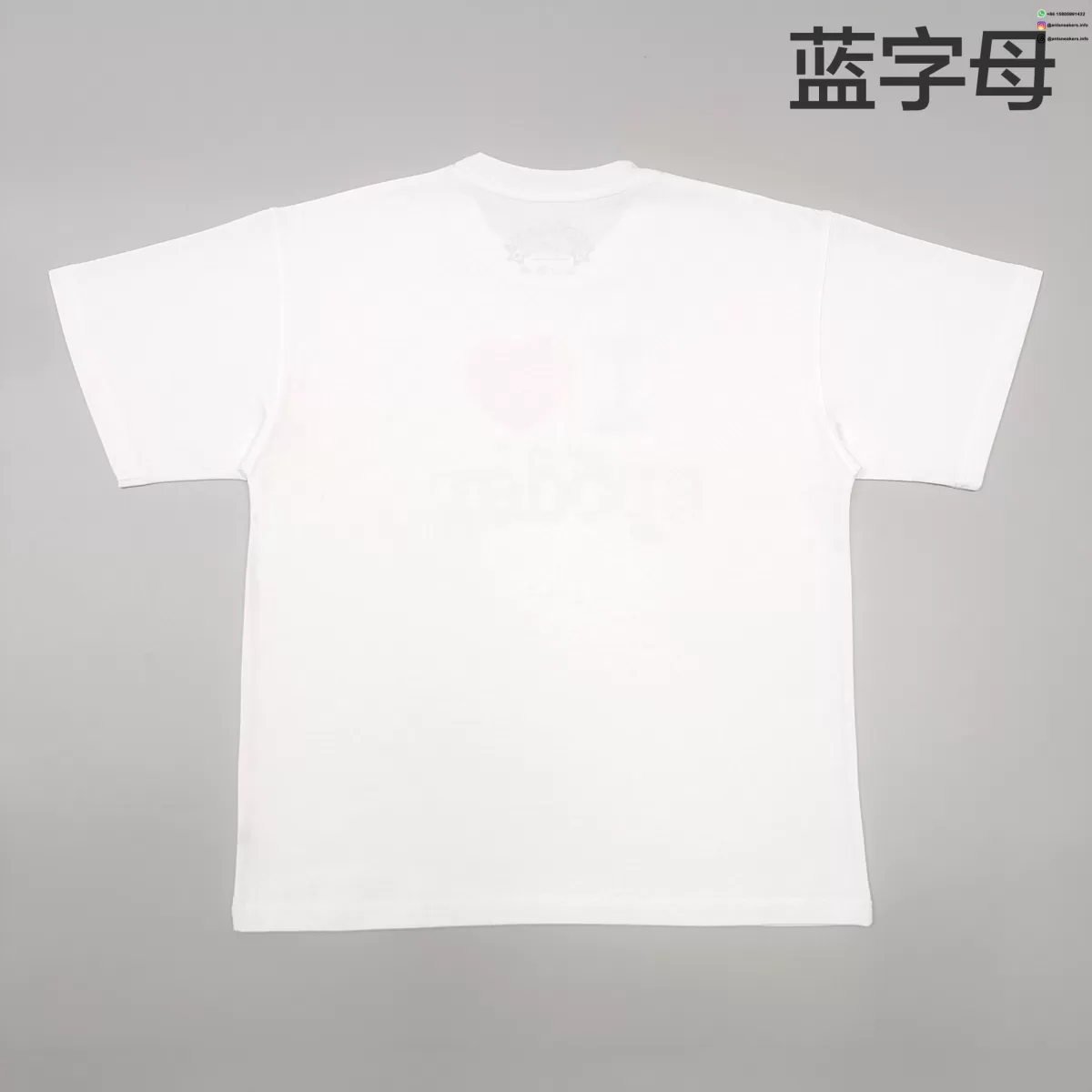 Sp5der Blue Letters Red Heart White Tee Streetwear