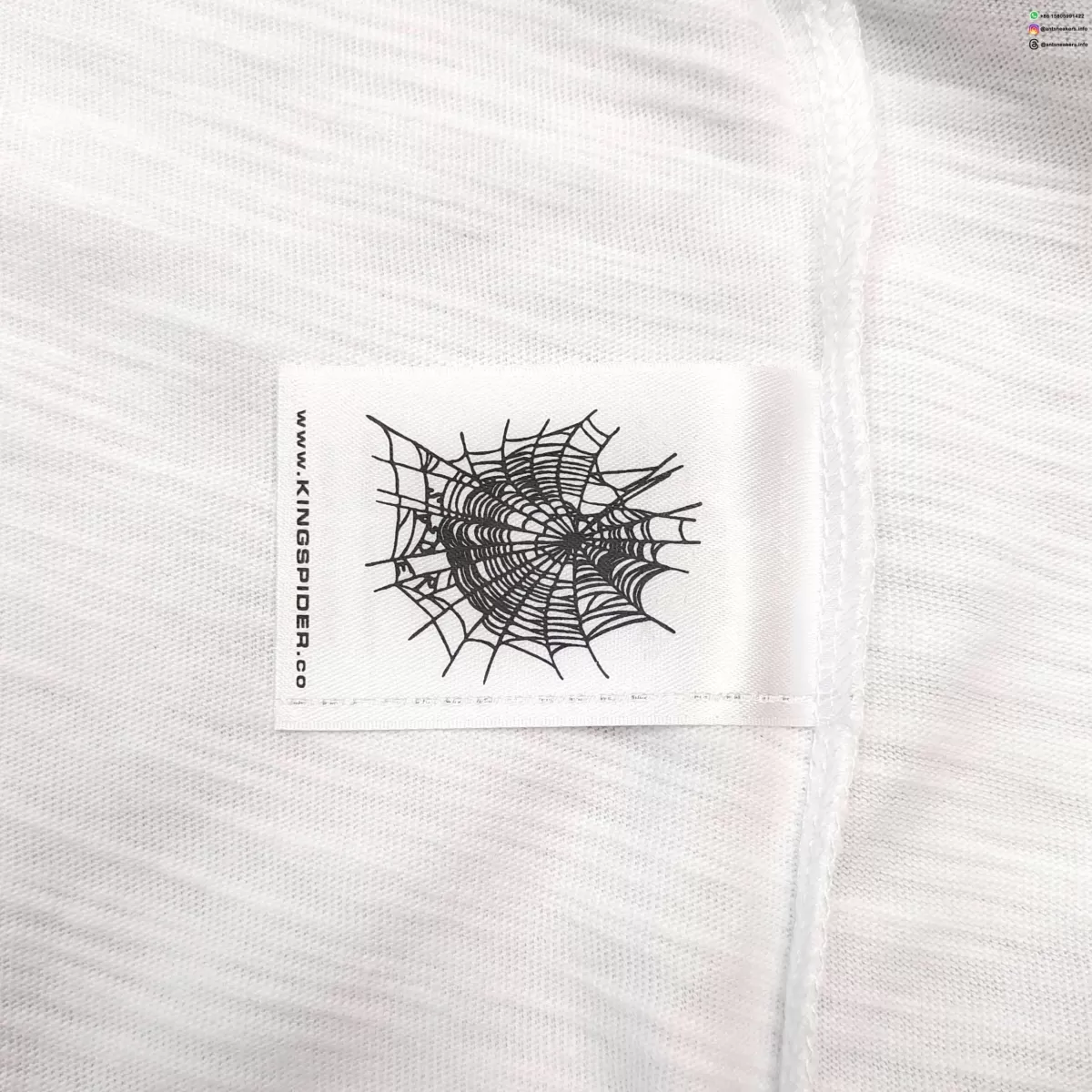 Sp5der Blue Printed Bamboo White Tee Streetwear