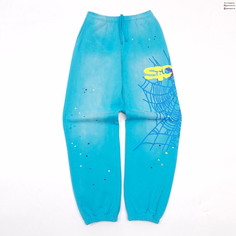 Sp5der Blue Web Lake Blue Sweatpants