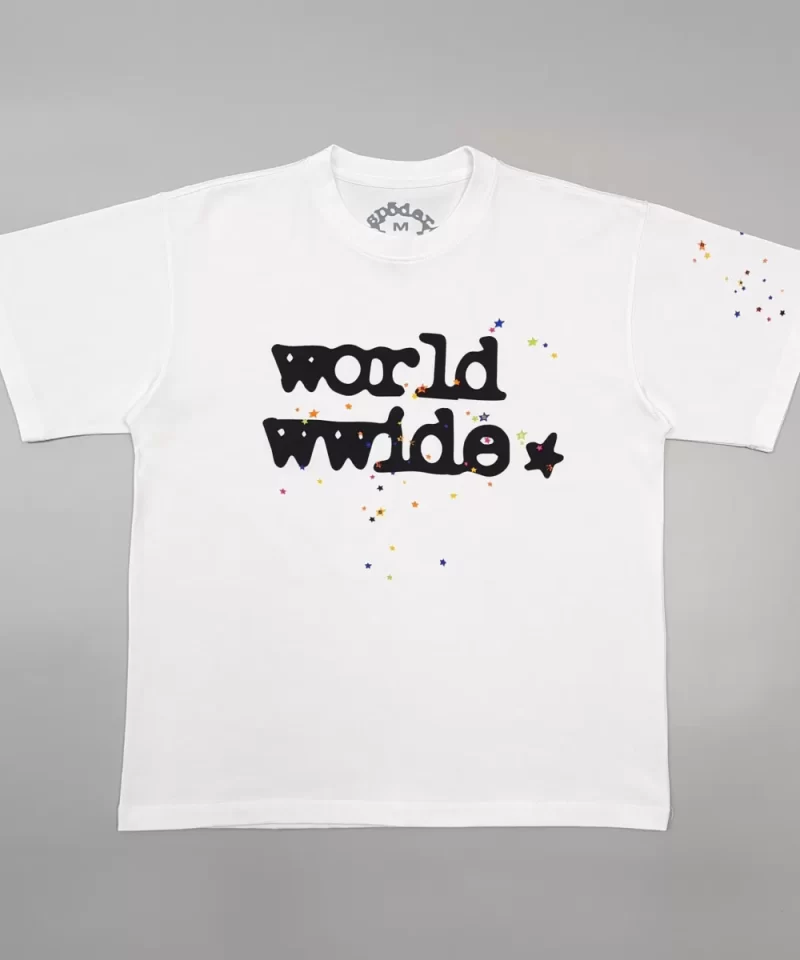 Sp5der Color Star WW White Tee Streetwear Running Shoes