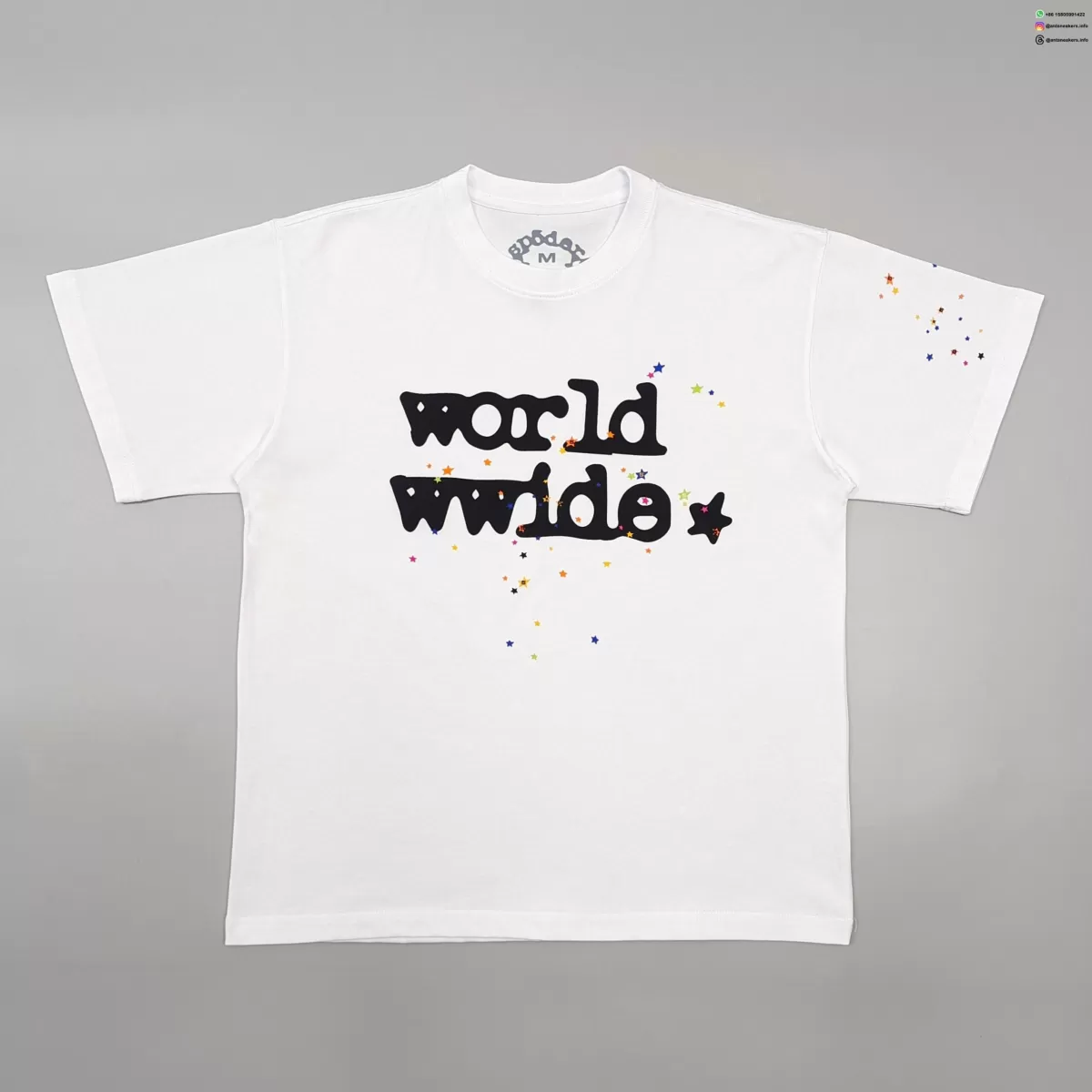 Sp5der Color Star WW White Tee Streetwear Running Shoes